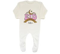 Shopagift Personalised Eid Mubarak Pink Baby Romper Moon Star Islam Muslim Boys Girls