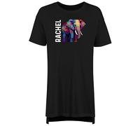 Shopagift Personalised Elephant Women's Nightie Any Name Wildlife Tusks Night Shirt Black