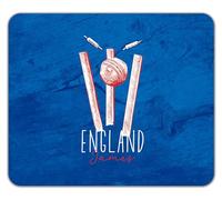 Shopagift Personalised England Cricket Supporters Mouse Mat Pad Retro Ball Wicket Stumps Fans 24cm x 19cm