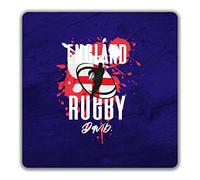 Shopagift Personalised England Rugby 2 Pack Coasters Supporters Fans 6 Nations Union Cup Gift - 9cm x 9cm