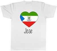 Shopagift Personalised Equatorial Guinea Football Nation Flag T-Shirt White