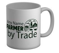 Shopagift Personalised Farmer by Trade Farming Mug White 11oz Large Ceramic Cup