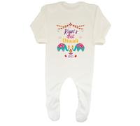 Shopagift Personalised First Diwali Baby Romper Elephants Bunting First Diwali Girls Boys Girls White