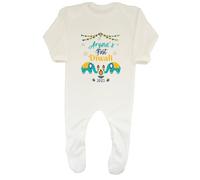 Shopagift Personalised First Diwali Baby Sleepsuit Romper Elephants Bunting First Diwali Boys Boys Girls White