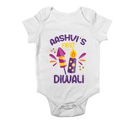 Shopagift Personalised First Diwali Festival Baby Grow Vest Hindu Sikh Fireworks Bodysuit Boys Girls
