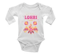 Shopagift Personalised First Lohri Baby Vest Bodysuit Sikh Sikhism Festival Celebration Blue Boys Girls L/S