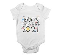 Shopagift Personalised First Road Trip Baby Vest Bodysuit White