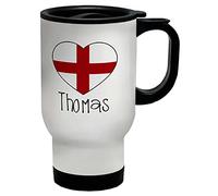 Shopagift Personalised Football England Flag Travel Mug Cup