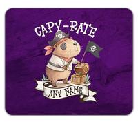 Shopagift Personalised Funny Capy-Rate Capybara Pirate Mouse Mat Pad 24cm x 19cm