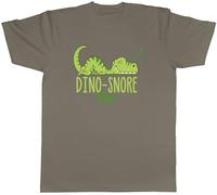 Shopagift Personalised Funny Dino-Snore Dinosaur Sleeping Mens T-Shirt Tee Grey