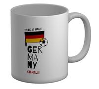 Shopagift Personalised Germany Football Mug Bring it Home Soccer Fan Supporter White 11oz Large Ceramic Cup
