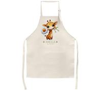 Shopagift Personalised Giraffe Animal Kids Apron Childrens Daisy Flowers Gift