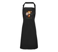 Shopagift Personalised Giraffe Daisy Flower Apron Mens Womens Cooking BBQ Chef DIY Cook - Black