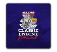 Shopagift Personalised Grease Monkey Engine Enthusiast 2 Pack Coasters - 9cm x 9cm