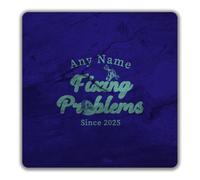 Shopagift Personalised Grease Monkey Fixing Problems 2 Pack Coasters - 9cm x 9cm