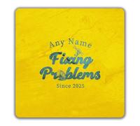 Shopagift Personalised Grease Monkey Fixing Problems 2 Pack Coasters - 9cm x 9cm
