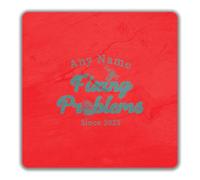 Shopagift Personalised Grease Monkey Fixing Problems 2 Pack Coasters - 9cm x 9cm