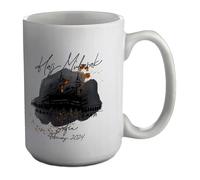 Shopagift Personalised Hajj Mubarak Mug Mecca Gold Glitter White 15oz Large Ceramic Cup