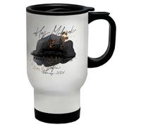 Shopagift Personalised Hajj Mubarak Travel Mug Mecca Gold Glitter Stainless Steel 14oz Cup