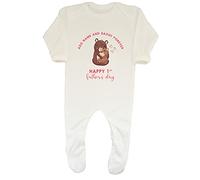 Shopagift Personalised Happy 1st Father's Day Bear Baby Grow Romper Suit White