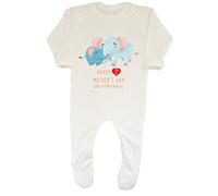 Shopagift Personalised Happy 1st Mother's Day Elephant Baby Romper White