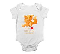 Shopagift Personalised Happy 1st Mother's Day Fox Baby Vest Bodysuit White
