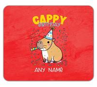 Shopagift Personalised Happy Cappy Birthday Capybara Mouse Mat Pad 24cm x 19cm
