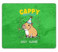 Shopagift Personalised Happy Cappy Birthday Capybara Mouse Mat Pad 24cm x 19cm