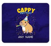 Shopagift Personalised Happy Cappy Birthday Capybara Mouse Mat Pad 24cm x 19cm