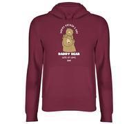 Shopagift Personalised Happy Father's Day Daddy Bear Hoodie Unisex Hoody Hooded Top Maroon