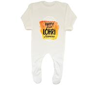 Shopagift Personalised Happy First Lohri Baby Grow Romper Suit White