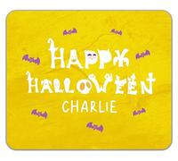 Shopagift Personalised Happy Halloween Cool Bats Cats Hats Mouse Mat Pad 24cm x 19cm