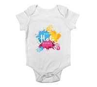 Shopagift Personalised Happy Holi Colourful Festival Baby Grow Vest Bodysuit Gift