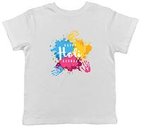 Shopagift Personalised Happy Holi Colourful Festival Childrens Kids T-Shirt Gift