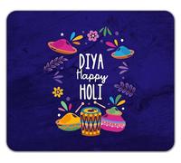 Shopagift Personalised Happy Holi Pots of Colour & Flowers Mouse Mat Pad 24cm x 19cm