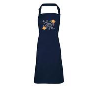 Shopagift Personalised Happy Passover Flower Crackers Pink Adult Apron for Cooking BBQ Chef DIY Kitchen - Navy