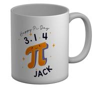 Shopagift Personalised Happy Pi Dad Maths Numbers School Mug White 11oz Large Ceramic Cup
