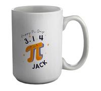 Shopagift Personalised Happy Pi Dad Maths Numbers School Mug White 15oz Large Ceramic Cup