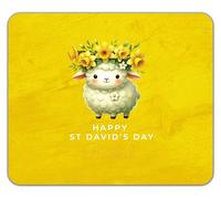 Shopagift Personalised Happy St David's Day Daffodil Sheep Mouse Mat Pad 24cm x 19cm
