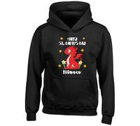 Shopagift Personalised Happy St David's Day Dragon Wales Kids Hoodie Hoody Hooded Top Boys Girls Black