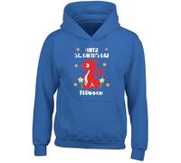 Shopagift Personalised Happy St David's Day Dragon Wales Kids Hoodie Hoody Hooded Top Boys Girls Blue