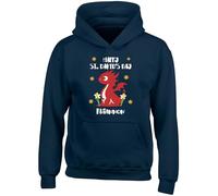 Shopagift Personalised Happy St David's Day Dragon Wales Kids Hoodie Hoody Hooded Top Boys Girls Navy Blue