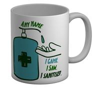 Shopagift Personalised I Came. I Saw. I Sanitised. Funny Mug White 11oz Large Ceramic Cup