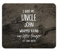 Shopagift Personalised I Have My Uncle Wrapped Around My Little Finger Mouse Mat Pad 24cm x 19cm