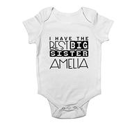 Shopagift Personalised I Have The Best Big Sister Baby Grow Vest Bodysuit