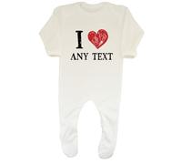 Shopagift Personalised I Love Any Custom Text Baby Romper Funny Boys Girls White