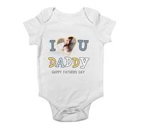 Shopagift Personalised I Love You Daddy Any Photo Image Baby Grow Vest Happy Father's Day Bodysuit Boys Girls