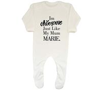 Shopagift Personalised I'm Awesome Just Like My Mum Baby Grow Romper Suit White