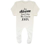 Shopagift Personalised I'm Awesome Just Like My Uncle Baby Romper White
