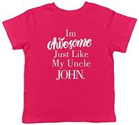 Shopagift Personalised I'm Awesome Just Like My Uncle Childrens Kids T-Shirt Pink